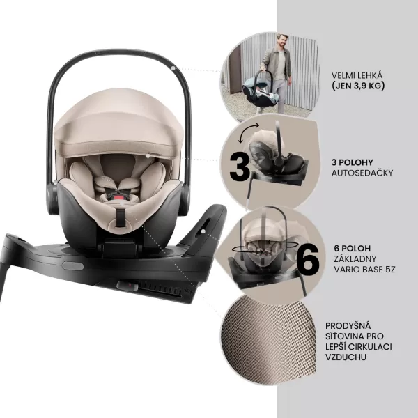 Britax Set kočárek Smile 5Z + hluboká korba + autosedačka Baby-Safe PRO + Vario Base 5Z Style